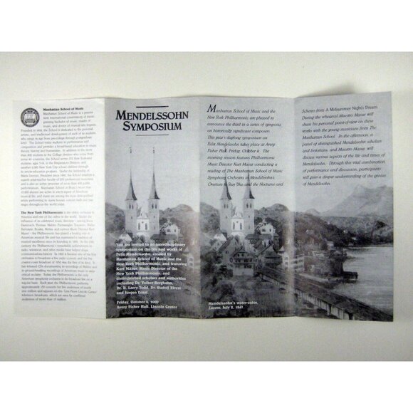 New York City Philharmonic Stagebill 2000 Lincoln Center Mendelssohn Celebration - Picture 2 of 9